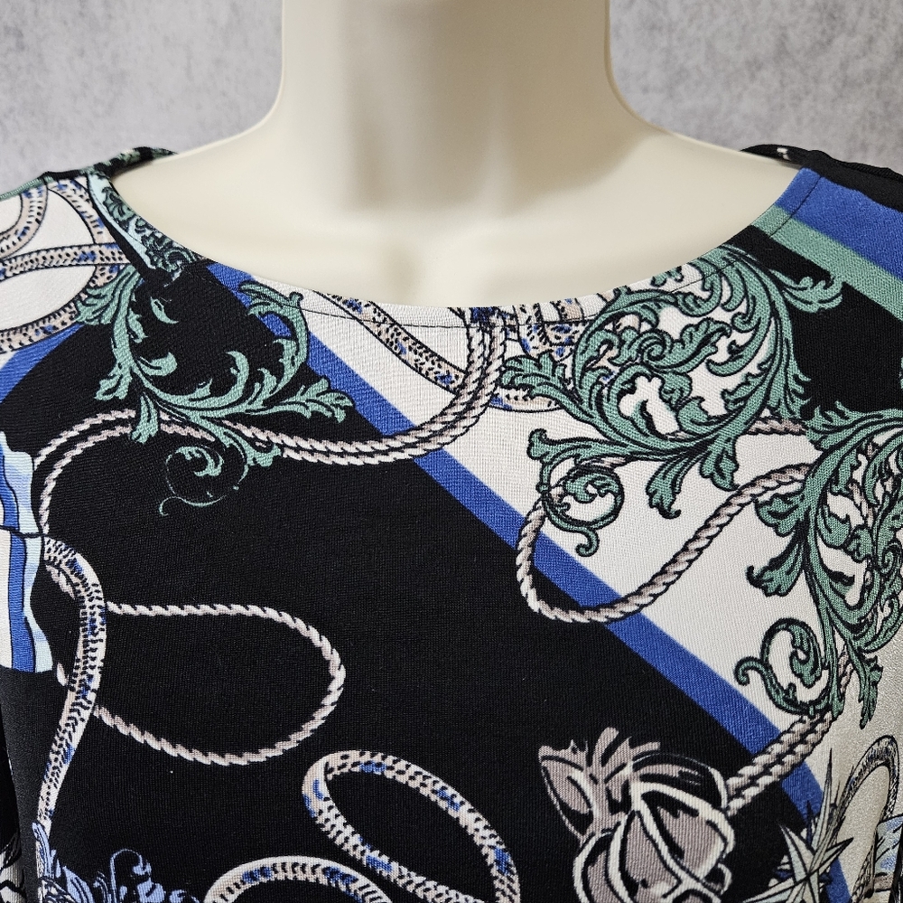 Chicos Travelers 3/4 Sleeve Nautical Tunic - Picture 3 of 12